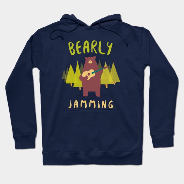 Bearly Jamming, funny guitarist pun Hoodie by DeliriousSteve